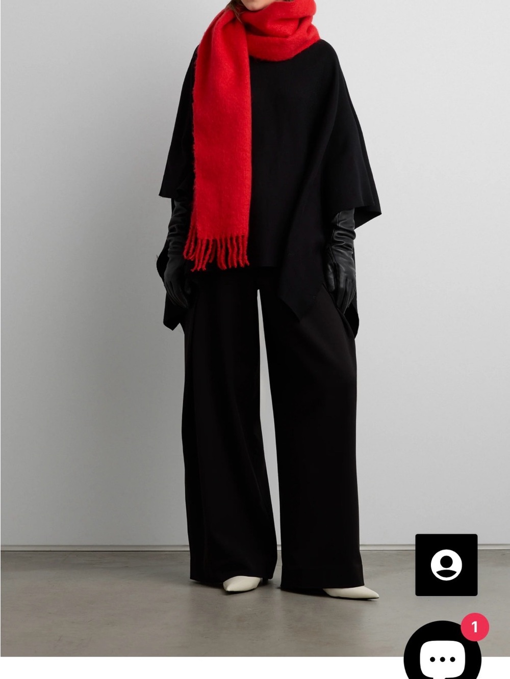 OAK + FORT Bold Red Fringe Scarf